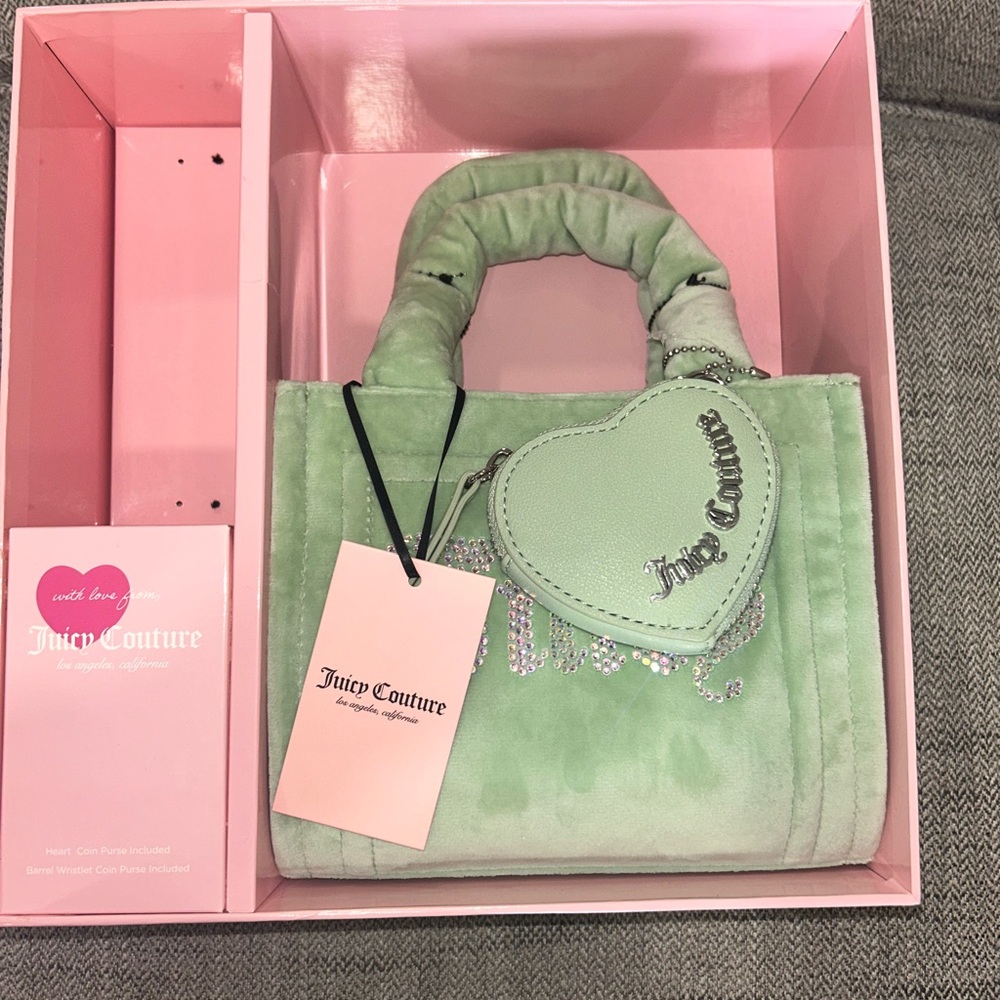 Juicy Couture Mint Green Velvet Mini Bag